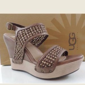 UGG | Assia Platform Wedge Sandals in chocolate brown